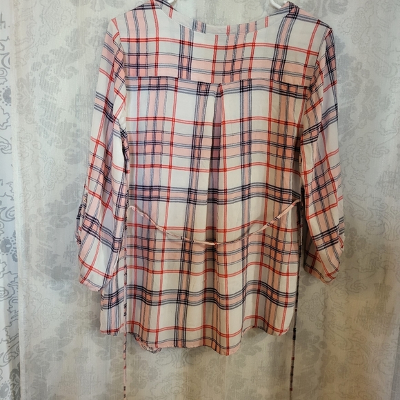 Motherhood maternity Women's Plaid 3/4 Sleeve Shirt Size L - Picture 8 of 8